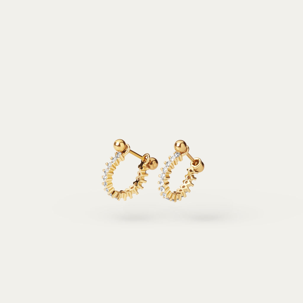 Amari CZ Conch Earrings (18K Gold Stainless Steel)