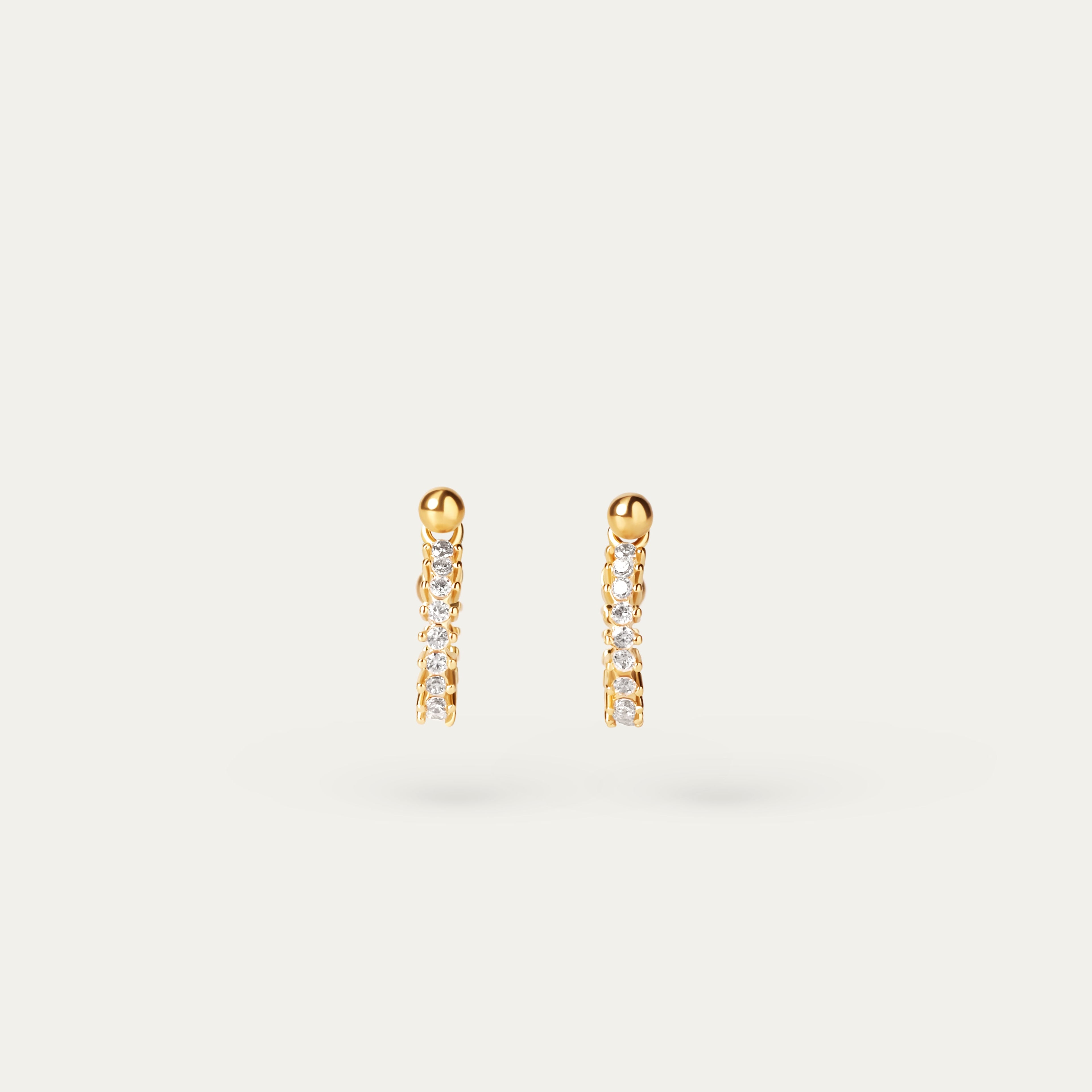 Amari CZ Conch Earrings (18K Gold Stainless Steel)