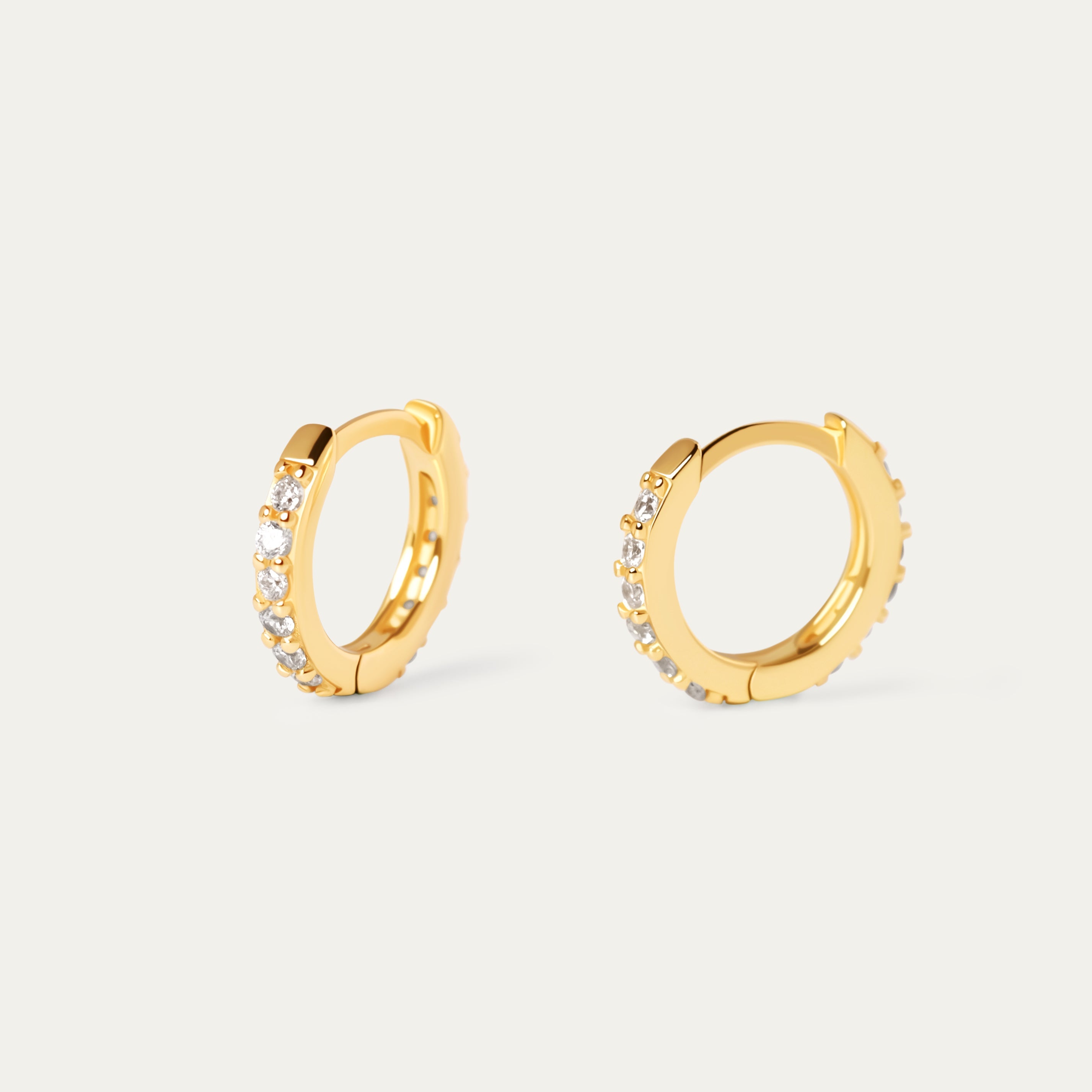 Estona Teeny-Tiny CZ Hoops (18K Gold Vermeil)
