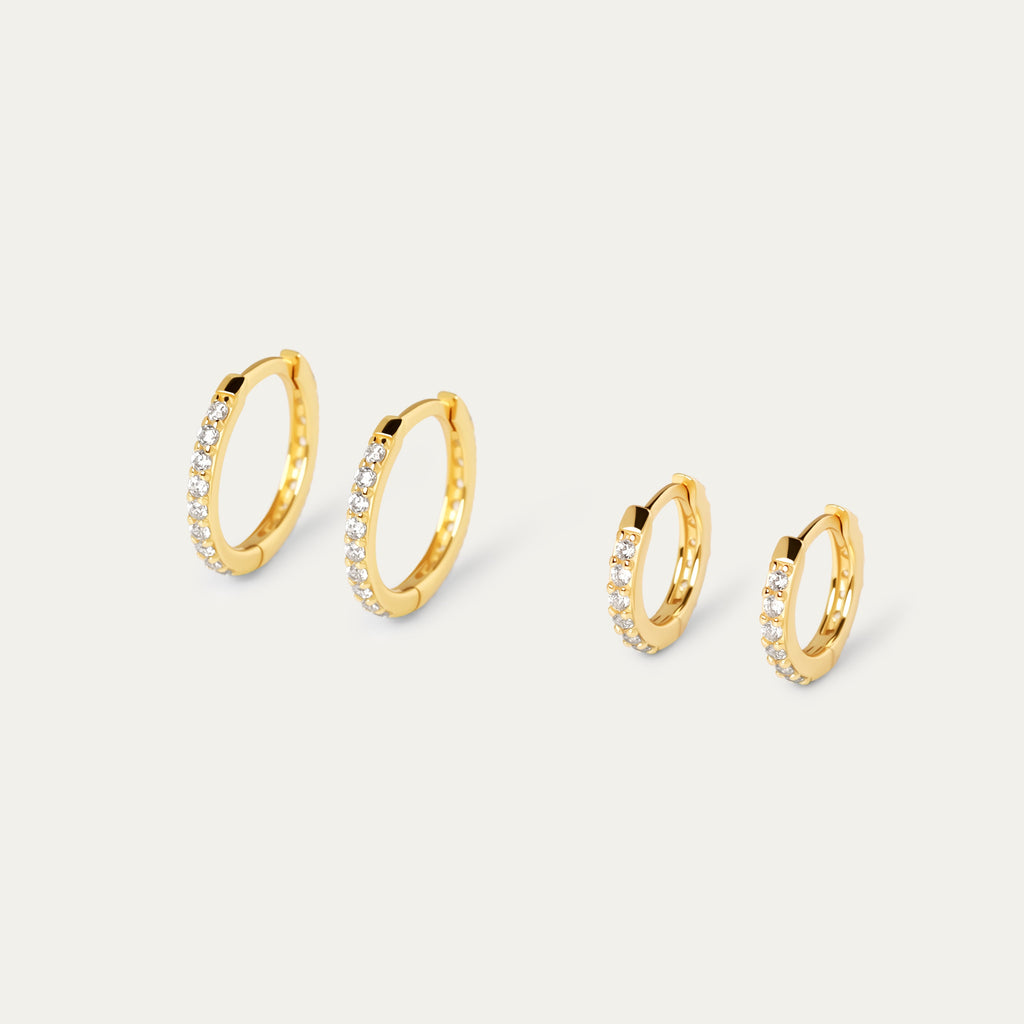 Estona Teeny-Tiny CZ Hoops (18K Gold Vermeil)