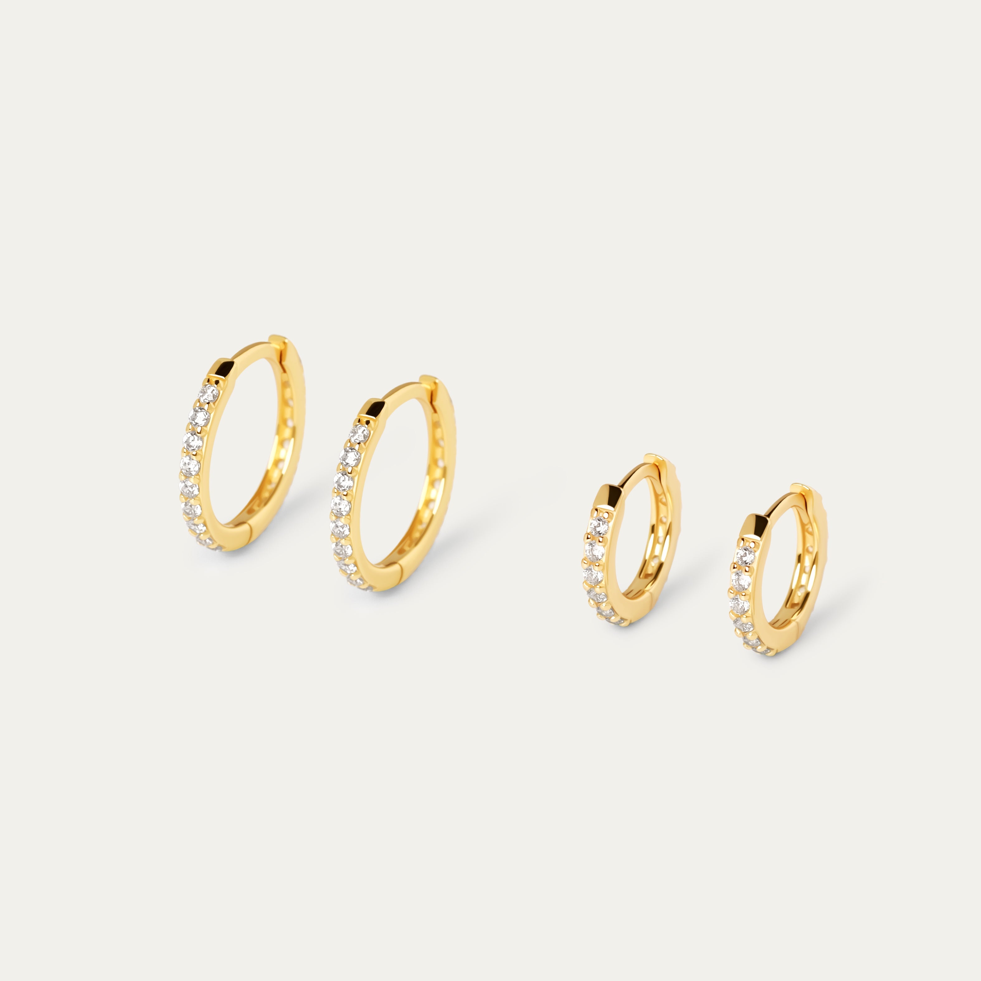 Estona Teeny-Tiny CZ Hoops (18K Gold Vermeil)